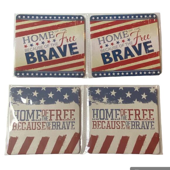 VFW Patriotic Coasters Cardboard Set of 4 Veteran Advertising Promo Collect - Picture 1 of 4